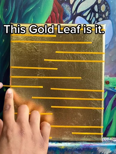 I love working with new medium but this gold leafing was tough. #art #artistsoftiktok #arttok #artiktok #arte