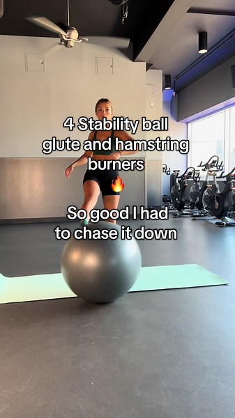 Glutes, hamstrings, core and stability ball induced chaos. Every rep is a lesson in balance, burn, and bouncing back. Save this for your next lower body day. 🍑⚪️ #gluteworkout #hamstringworkout #stabilityball #mindfulmovement #coreworkouts