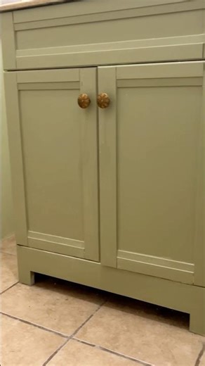 the before and after of this bathroom vanity transformation