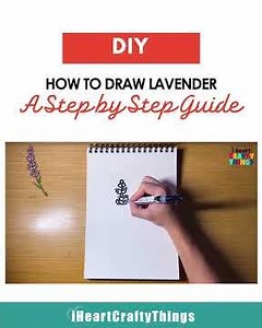💜 How to draw Lavender – simple, relaxing, and totally beautiful! #howtodraw #drawingtutorial