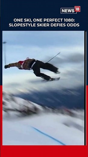 Incredible Control On Display As A Skier Sticks A 1080 Despite Losing One Ski During The Jump | N18S