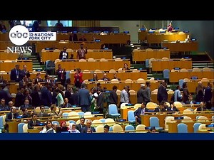 Scores of delegates walk out as Netanyahu speaks at the United Nations