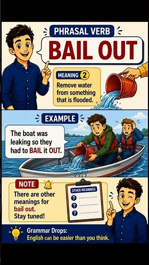 BAIL OUT (meaning 2) - phrasal verb ‪@GrammarDrops‬