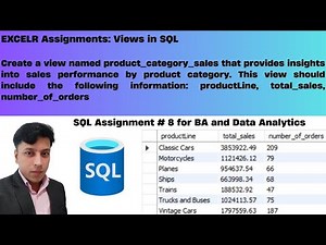 ExcelR Assignment Solution for BA and Data Analytics. SQL Assignment 8 - Views in SQL