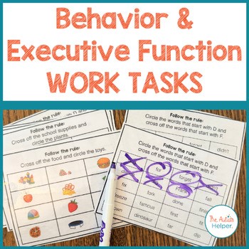 Behavior and Executive Function Work Tasks