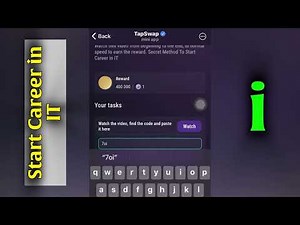 Start Career in IT | Tapswap Code | Secret Method To Start Career in IT#tapswap