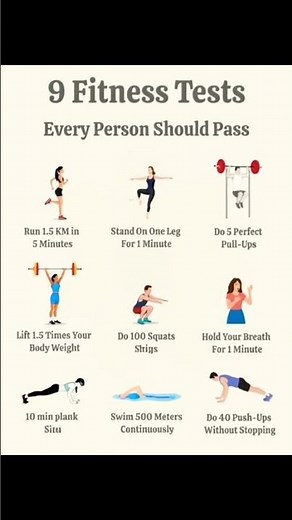 Only 1% People Can Pass These 9 Fitness Tests #fitness #workout #gym #recipe #guys #oil #fat #cute