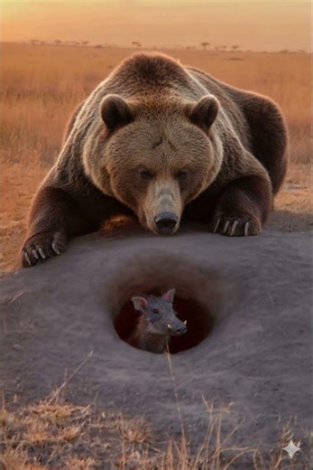 Baby Warthog vs Bear Stare 😱🐻🐗 | David vs Goliath moment! #animals