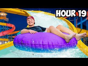 24 Hours Overnight In My Waterpark!