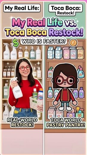 I Restocked my Fridge in REAL LIFE vs. TOCA BOCA! 🍦🍧#tocaboca #tocalifeworld