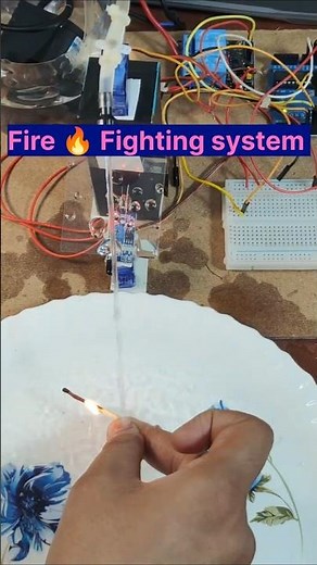 Fire Fighting system | Automatic Fire Detection | DIY Project #shorts #diy