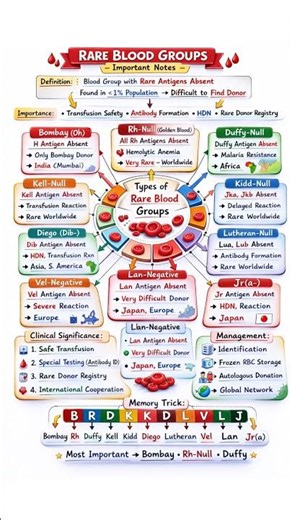 rare blood groups all in..😍 #onepage #bloodgroup#blood #foryou #study #important #dmlt#labtechnician