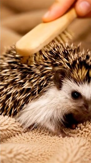 Brush Time!🪮 #cute #hedgehog #animal #asmr #cuteanimal #satisfying #pet #brushing