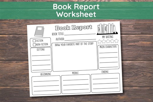 Book Report Template for Kids Printable, Reading Response Worksheet PDF, Elementary Book Report, 1st–3rd Grade Activity - Etsy UK