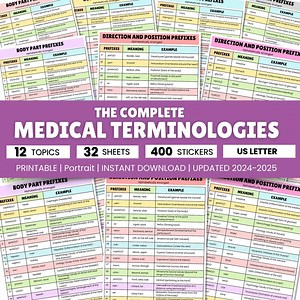 Complete Medical Terminology Prefixes and Suffixes | Study Guide | Nursing School Notes | Nursing Cheat Sheet | the Nursing Resource - Etsy