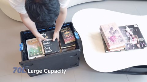 KEDSUM 2 in 1 Rolling Cart for Teachers with Durable Removable Crate, 290 LBS/70L Collapsible Teacher Rolling Cart with Cover for School, Craft, Office & Garden, 4 Wheels Design