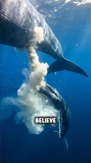 How a whale mother feeds her baby