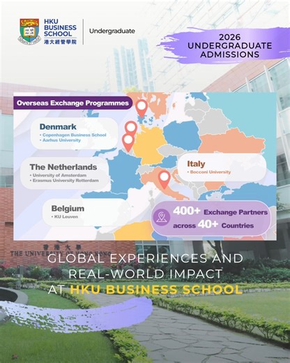 HKU Business School - UG Admissions | At HKU Business School, learning doesn’t stop at the lecture theatre. Take part in global exchange programmes with 400+ partner... | Instagram