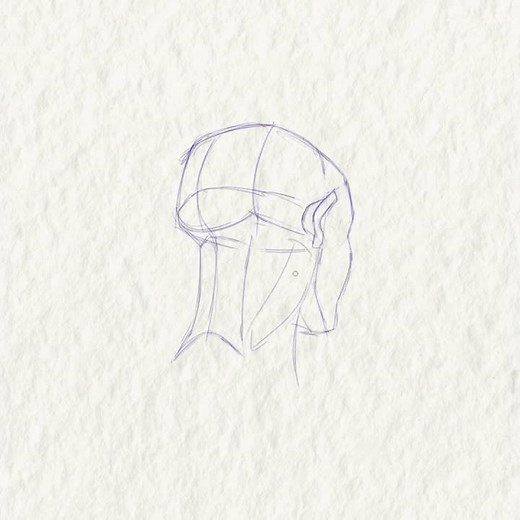 Draw the Back of a Head in Perspective – Simple Shapes for Beginners 🧠✏️