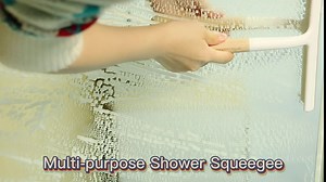 Multi-Purpose Squeegee for Glass Window Bathroom Shower Door Cleaning Tool with Non-Slip 10 Inch Silicone Wiper Blade