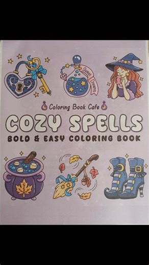 Review del Libro Cozy Spells de Coloring book Cafe 🧙🏼‍♀️✨🕸️🔮🪄 #review #librosparacolorear #witch