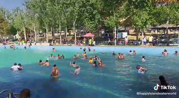 Enjoying a Festive Day at the Outdoor Swimming Pool