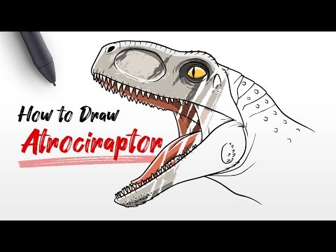 How to Draw Atrociraptor head dinosaur from Jurassic World Dominion Easy Step By Step