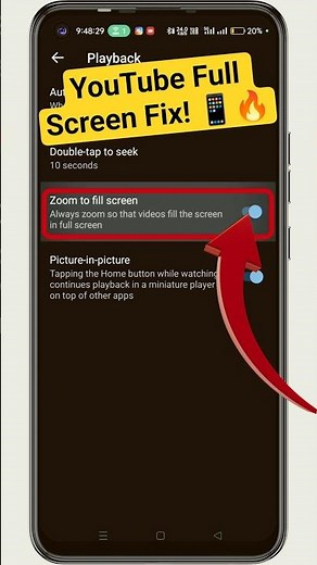 How to Fix YouTube Zoom to Full Screen on Android #shorts 📱🔥