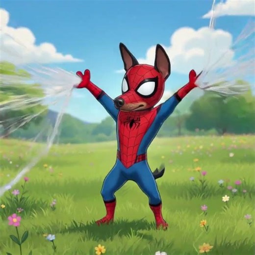 Hopper Dog discovers Spider-Man powers and chaos ensues #spiderman #animation #funny