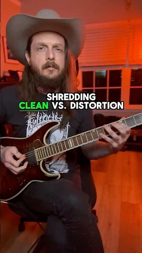 Clean vs Distortion 🤠 #riffoftheweek #guitar