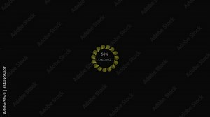 Loading Circle Video with Glow. Loading Animation on Transparent Background. Download progress, Digital loading symbol motion graphics with green. Stock Video