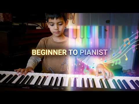 Watch this Beginner Play Piano in Seconds | Music Color Method Demo