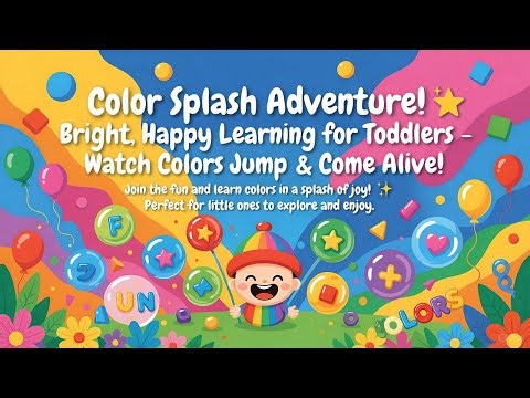 Color Splash Adventure! 🎨 Bright, Happy Learning for Toddlers -🌈 Watch Colors Jump & Come Alive!