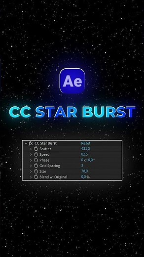 CC Star Burst Tutorial After Effects aftereffects #motiondesigner #aftereffectstutorial #videoeditor