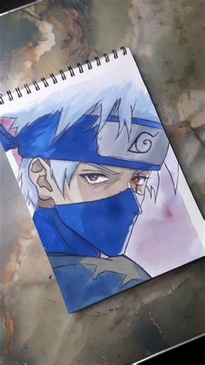Kakashi hataka watercolor art || Draw kakashihataka ||#viral #trending#shorts#kakashi #watercolor