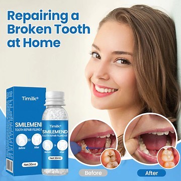 醴 Chipped or cracked tooth? Timilk® SmileMend lets you fix small damage at home in minutes using enamel-mimicking resin — natural look, secure bite, zero pain, no dentist visit needed. https://bfoias.com/products/tooth-repair-filling-kit | Bthps.wb | Facebook