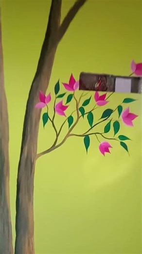 3d simple wall painting tree