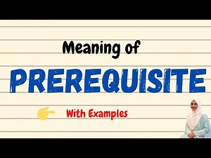 Prerequisite Meaning - Daily Vocabulary Word