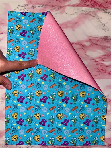 Bear and the Big Blue House Faux Leather Sheet, Glitter Fabric Craft Material (12x8.6) - Etsy