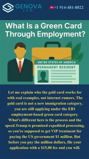 Let me explain who the gold card works for with real examples, not internet rumors. The gold card is not a new immigration category, you are still applying under the EB1 employment-based green card category. What's different here is the process and the speed. Trump is promised expedited processing, so you're supposed to get VIP treatment for paying the US government $1 million. But before you pay the million dollars, file your application with a $15,00 fee and you will. be vetted in advance befo