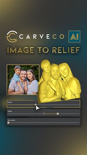 Some memories deserve more than a frame. With Image to Relief, you can turn treasured photos into detailed 3D reliefs, ready to carve and keep forever. Just upload and go. Carveco does the rest. Learn more at carv.eco/ai #CarvecoAI #ImageToRelief #ReliefCarving #3DModel #ReliefDesign | Carveco
