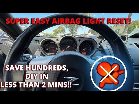 HOW TO EASILY RESET YOUR AIRBAG LIGHT FOR FREE!! 350z, 370z, G35, G37, etc. NO TOOLS NEEDED!