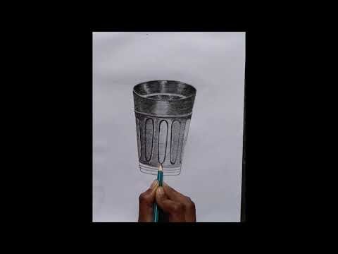 Steel Glass Pencil Drawing | Simple Object Sketch