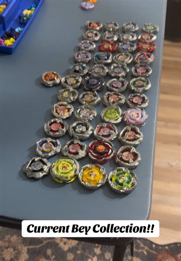 Quick video of the current state of my beyblade collection! Hoping to get more request battles in the comments as that’s what I enjoy doing the most on here! 🤘 #beyblade #beybladex #hasbro #fyp #collection