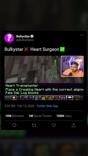 Bulkystar Became Heart Surgeon in Minecraft
