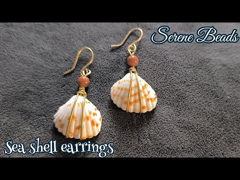 How to make sea shell earrings | How to wire wrap no hole sea shell | DIY sea shell earrings