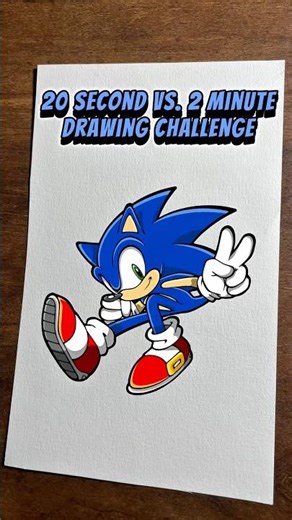 Drawing Sonic in 20 Seconds vs. 2 Minutes! #artchallenge