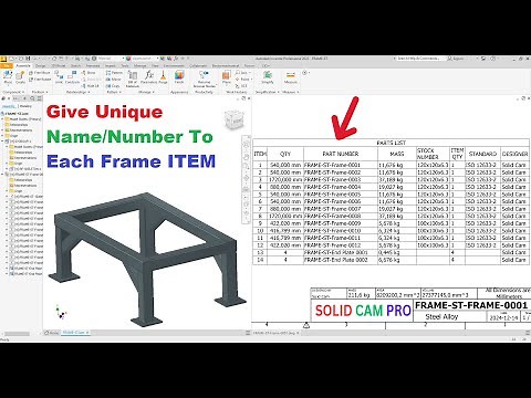 Automatic Part Numbering For Frame Items in Autodesk Inventor 2025 : An Easy Approach : EX-72