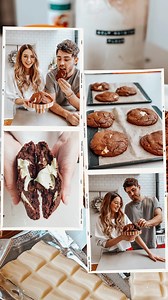 Zoë Sugg on Instagram: "We decided to make our favourite cookies (courtesy of our friend Tanya) and share the process with you! 🧡 Honestly, even editing this I am drooling, they are SO delicious. Microwave for 15 seconds the next day for continued gooey-ness! Tanya : @tanyaburr Alfie : @alfiedeyes RECIPE: • 200g unsalted room temperature butter • 300g caster sugar • 1 egg • 275g self raising flour • 75g cocoa powder • dash of milk if needed • chocolate of your choice Bake for 11 minutes