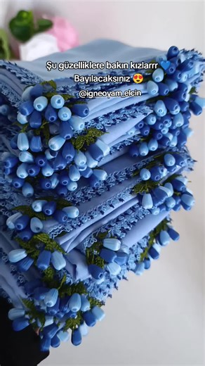 Muhteşem bir güzellik 💕 Mavinin en güzel hali💙🩵 Güzel günlerde kullanılması dileğiyle 🌸 #igneoyasi #ceyiz #kirazboncuk #ftp #kesfet